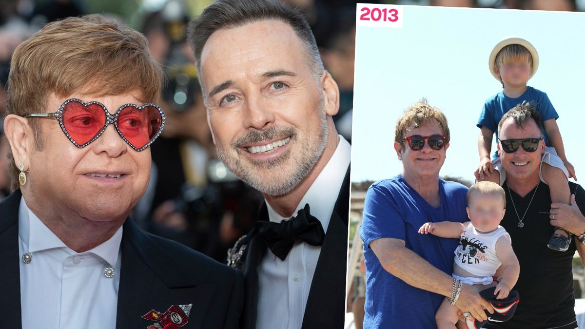 Elton John i David Furnish z dziećmi