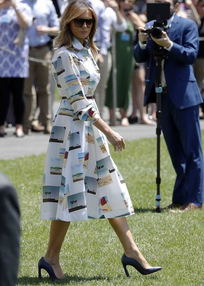 Melania Trump w zwiewnej sukience