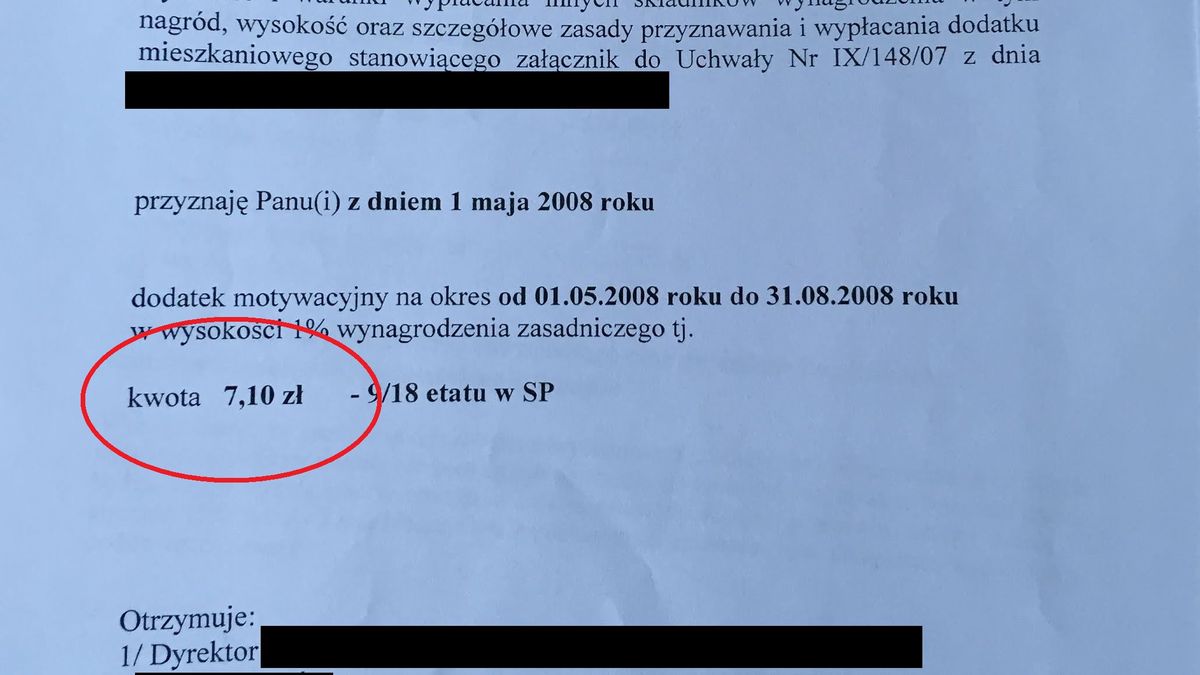 Taki dodatek motywacyjny dostał 10 lat temu nauczyciel z podstawówki. Do dziś niewiele się zmieniło.