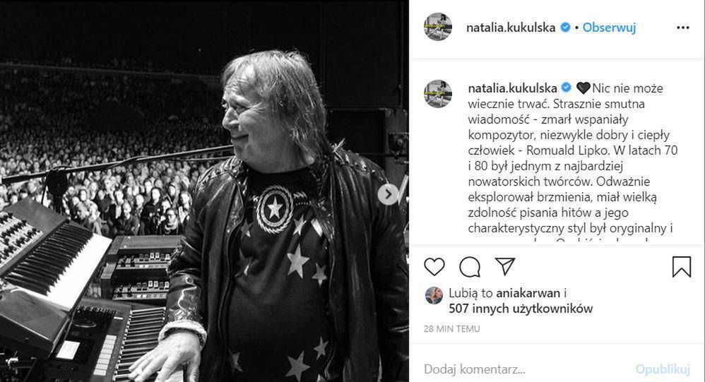 Natalia Kukulska - gwiazdy żegnają Romualda Lipko