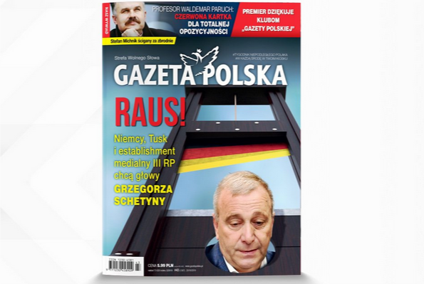 Grzegorz Schetyna i gilotyna na okładce "Gazety Polskiej"