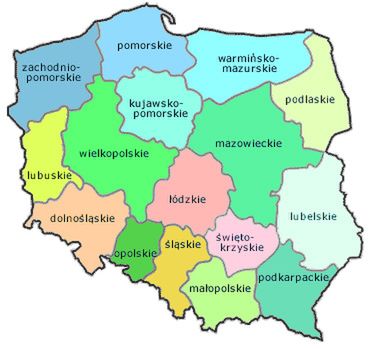 Mapa Polski - szkoły nauki jazdy
