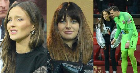 Mecz Polska-Słowenia: wpatrzona w męża Lewandowska, humorzasta Marina i Liam Szczęsny strzelający tacie gola