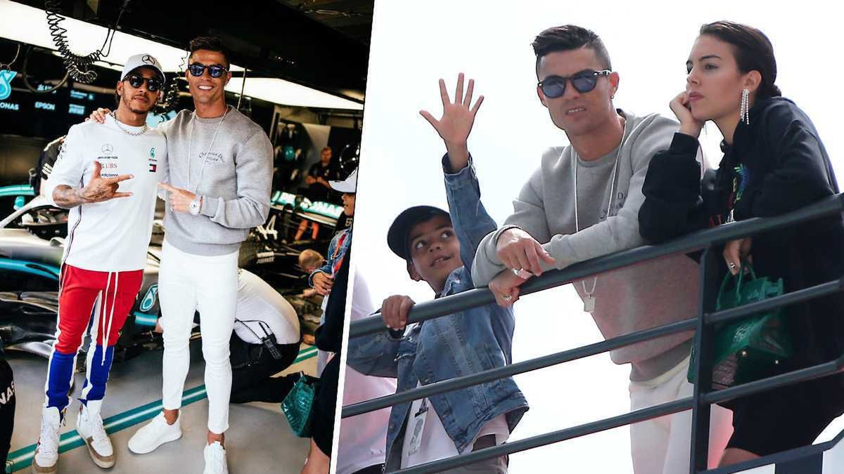 Cristiano Ronaldo z synem i partnerką na wyścigach Formuły 1! Georgina wyglądała na znudzoną