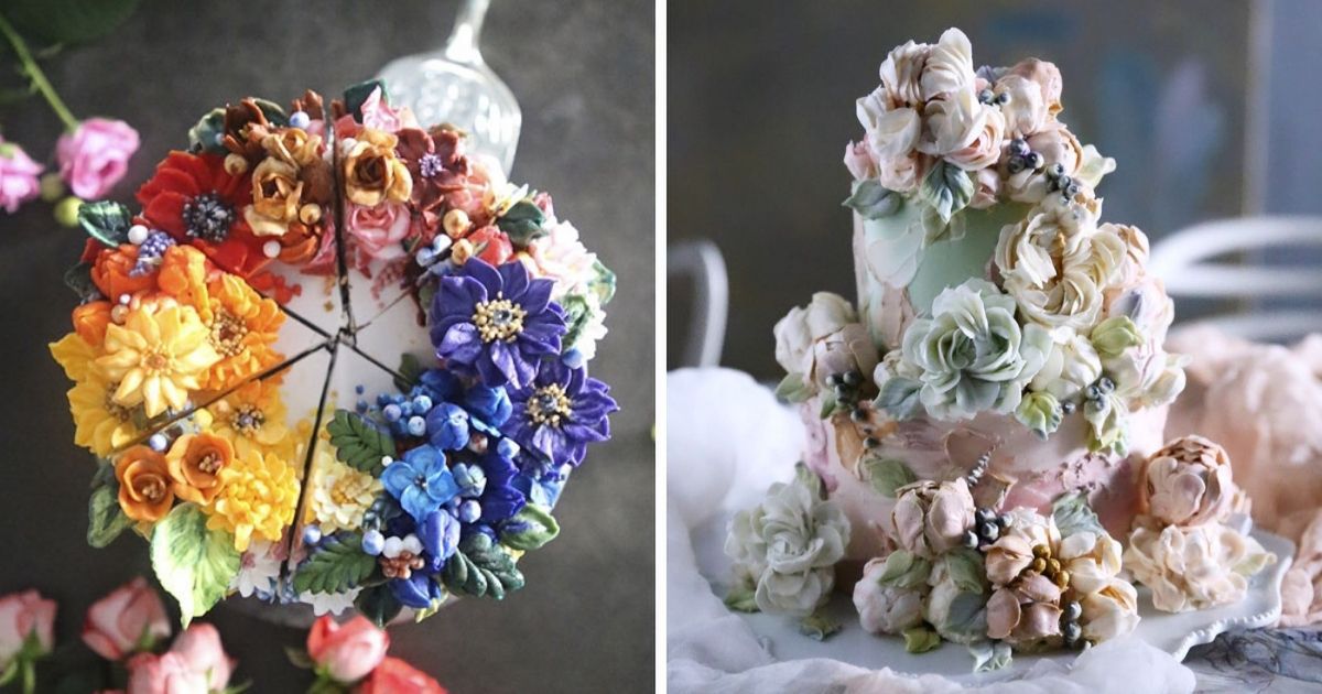 19 niesamowitych kwiatowych dekoracji z masy maślanej. Odmienią każde ciasto!