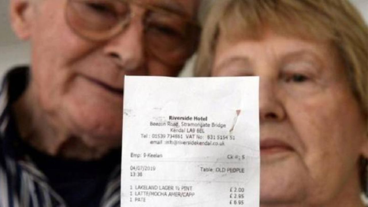 Starsza para udała się do restauracji. Kilka dni później odczytali na rachunku okropny dopisek