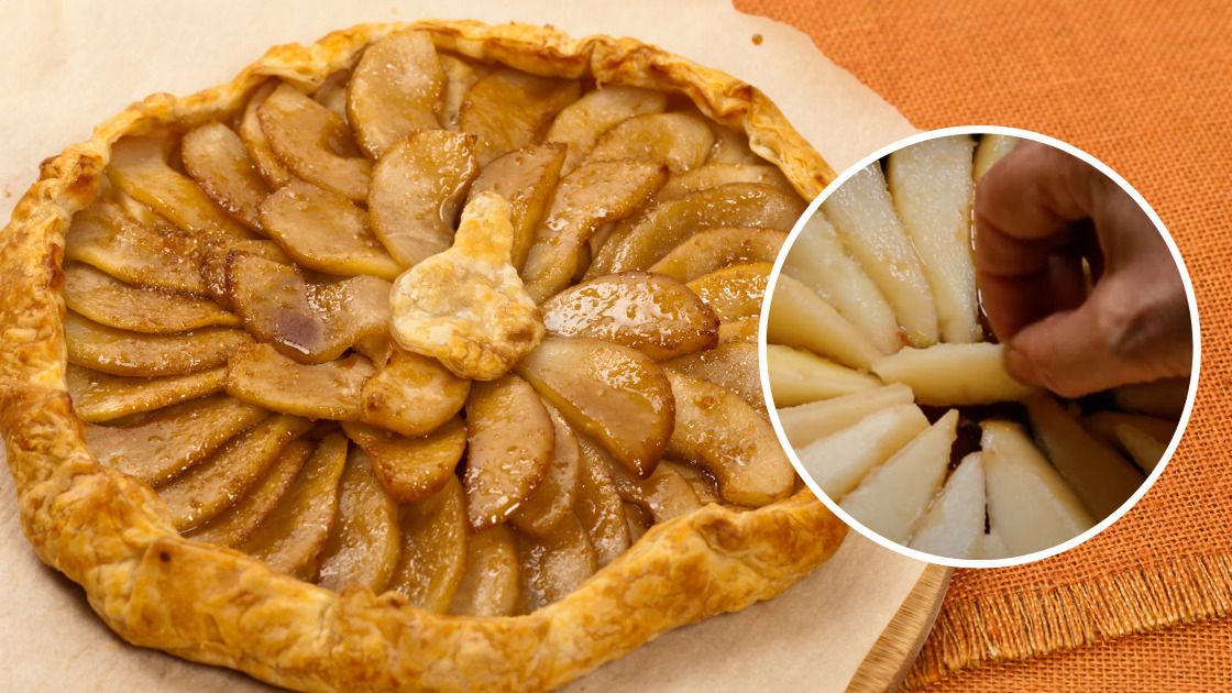 Banalnie proste ciasto z karmelizowanymi gruszkami na jesień