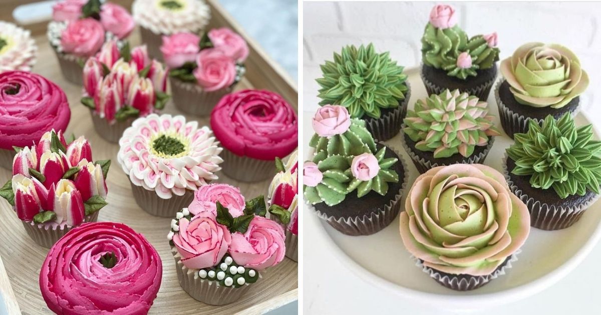 17 Flowery Cupcakes That Look as if They Had Just Been Brought From the Garden. They Look Marvelous!