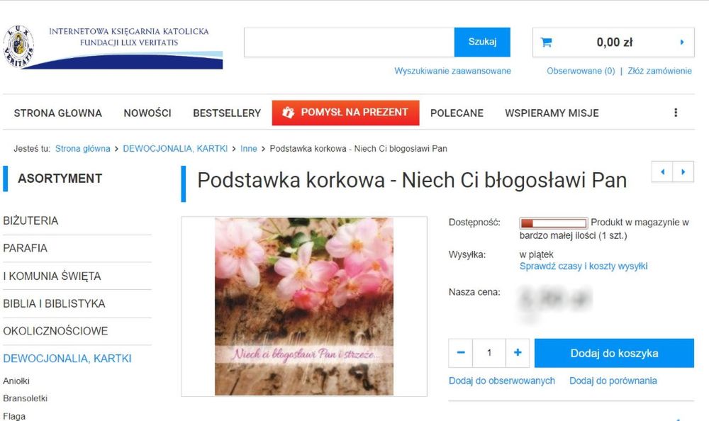 Podkładka z przekazem