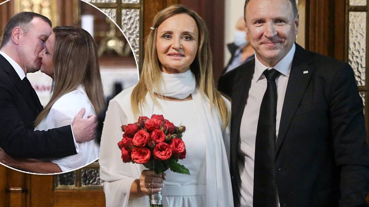 Jacek Kurski już po drugim ślubie kościelnym. Panna młoda w pięknej sukni, a wśród gości prezes Kaczyński
