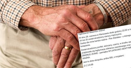 Pan Zdzisław prosi o pomoc. Ukradziono mu obrączkę po zmarłej żonie
