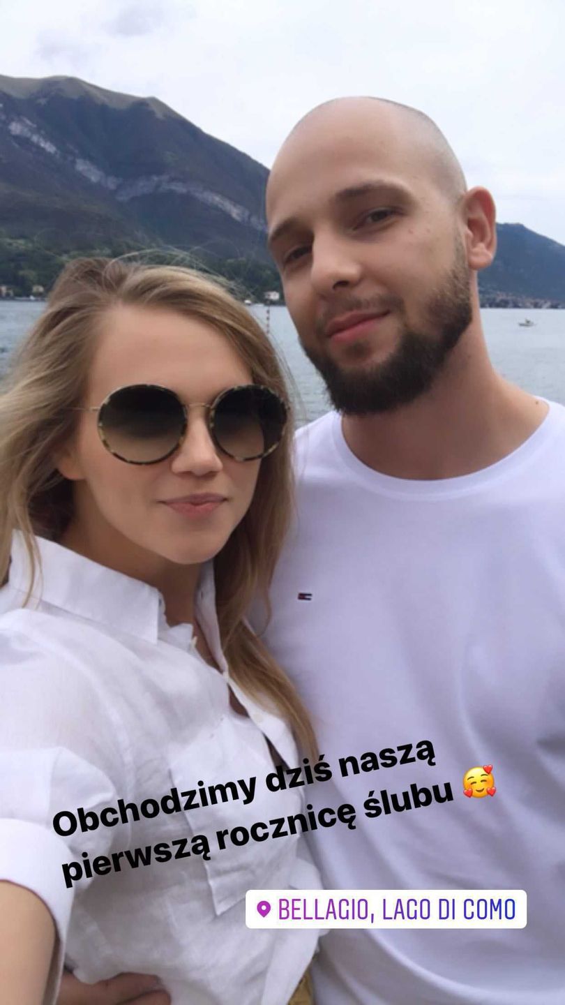 Agnieszka Kaczorowska z mężem - pierwsza rocznica ślubu