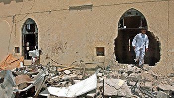 Ruiny budynku meczetu w Falludży