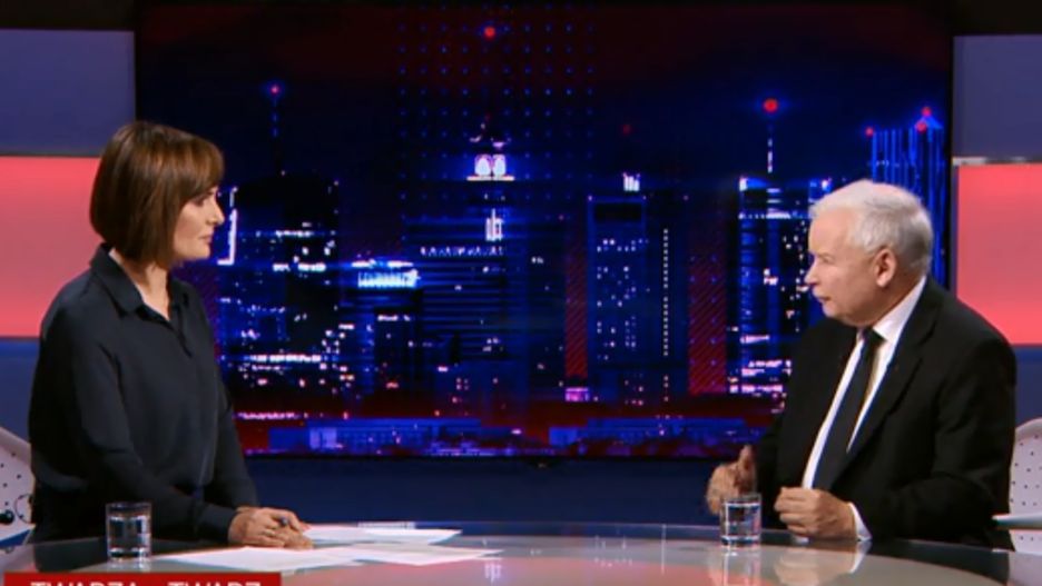 Dorota Gawryluk przeprowadza wywiad z Jarosławem Kaczyńskim