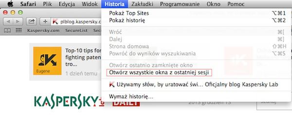 Dziura w Safari