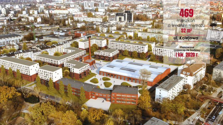 Projekt osiedla w ramach programu "Mieszkanie Plus" przy ul. Kolejowej we Wrocławiu