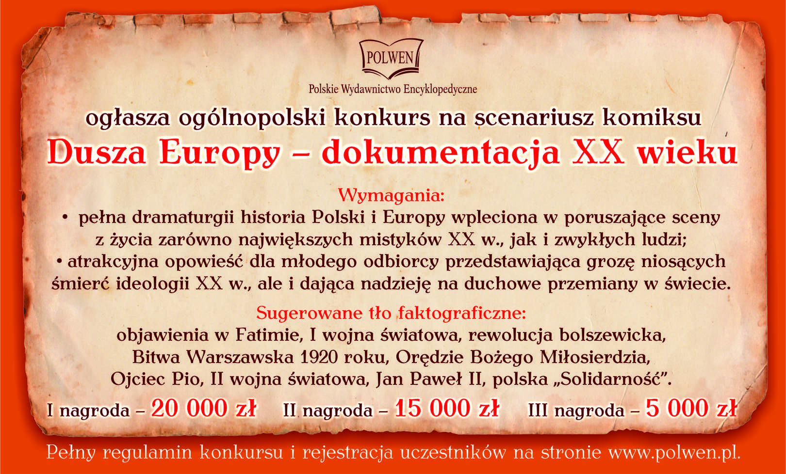 Konkurs na scenariusz komiksowy Polskiego Wydawnictwa Encyklopedycznego