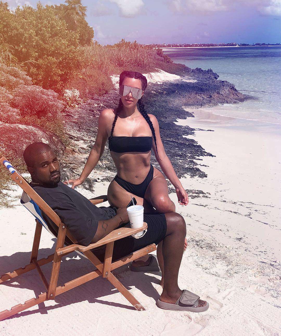Kim Kardashian i Kanye West na wakacjach