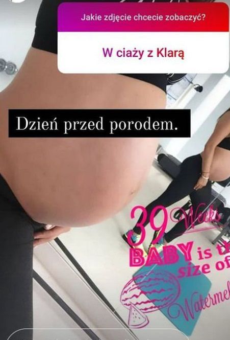 Anna Lewandowska dzień przed porodem Klary