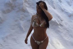 Kim Kardashian pozuje w skąpym bikini na śniegu