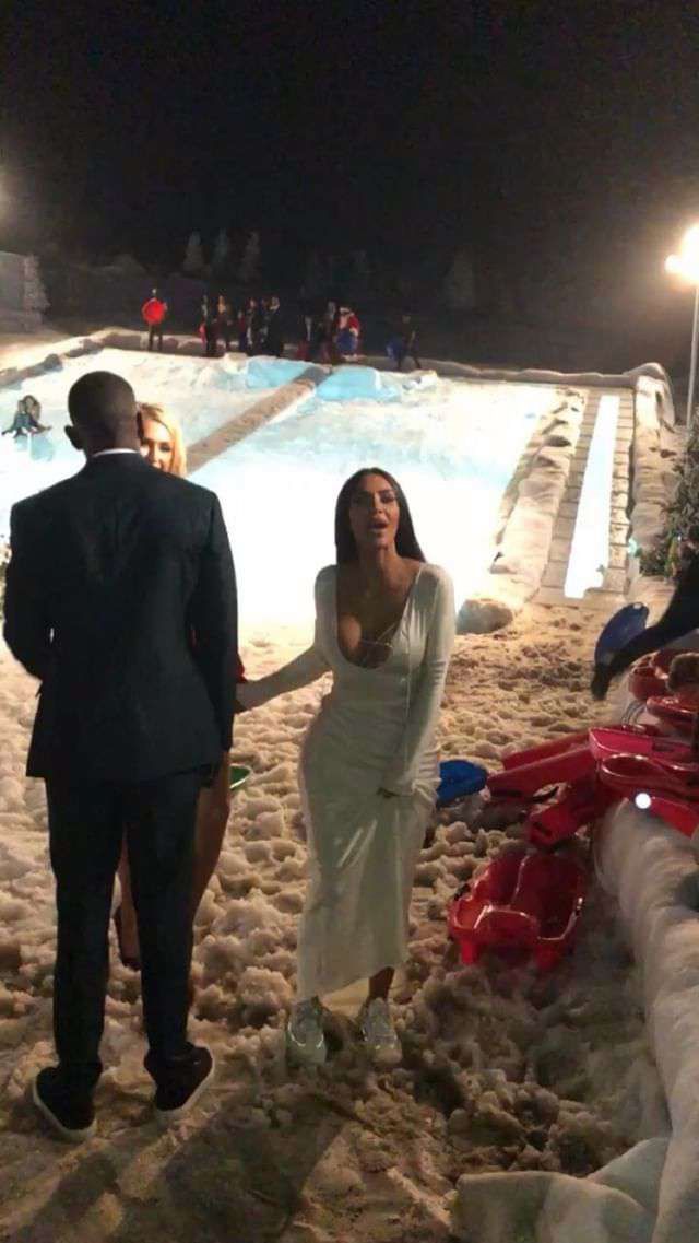 Kim Kardashian i Kanye West – impreza świąteczna w Winter Wonderland