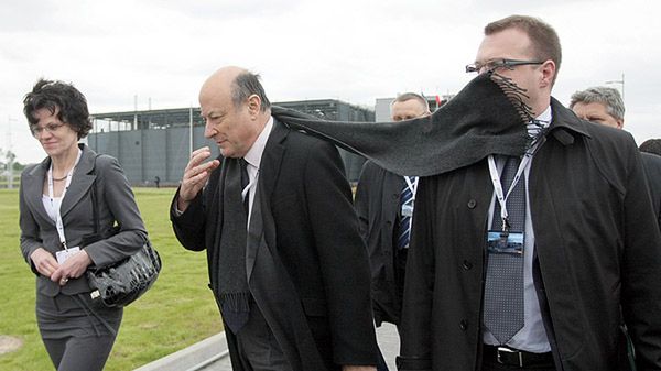 Minister finansów Jacek Rostowski w czasie uroczystego otwarcia Centrum Przetwarzania Danych Ministerstwa Finansów w Radomiu