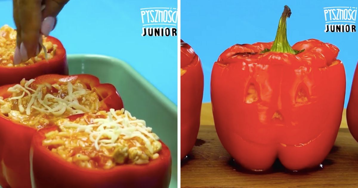 Papryki faszerowane na Halloween