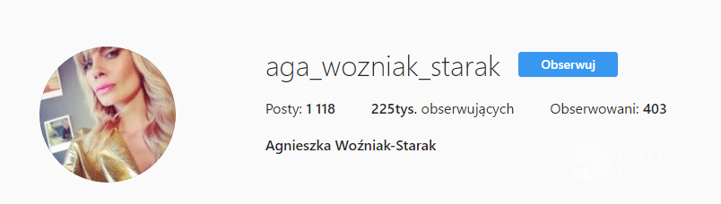 Agnieszka Woźniak-Starak zmieniła nazwę na Instagramie