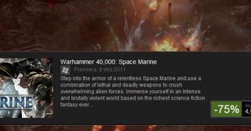Promocje na PC - W40K: Space Marine za 21 zl