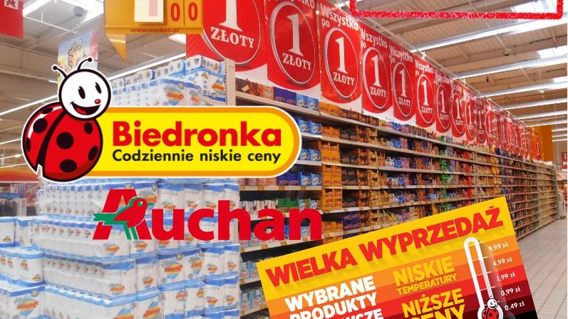 Auchan i Biedronka postanowiły zrobić wyprzedaż i zawalczyć o klienta. 