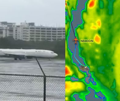 Odwaga czy głupota? Samolot ścigał się, by zdążyć przed huraganem Irma