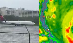Odwaga czy głupota? Samolot ścigał się, by zdążyć przed huraganem Irma