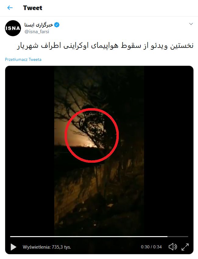 Iran. Samolot Boeing 737 rozbił się po starcie. Jest nagranie