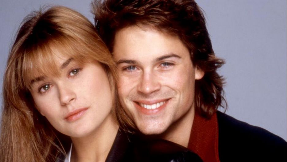 Demi Moore i Rob Lowe na planie filmu "Ognie św. Elma"