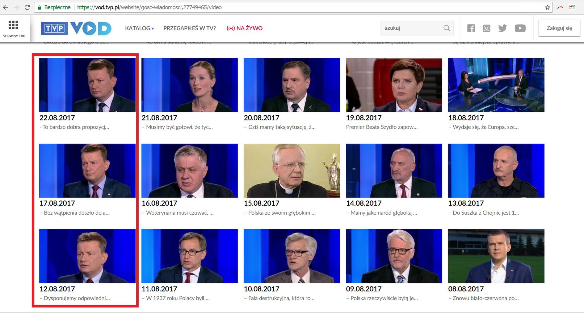 Politycy w "Gościu Wiadomości" w TVP 
