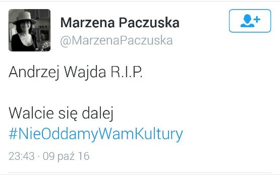 Marzena Paczuska o śmierci Andrzeja Wajdy