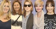 Beata Sadowska w biało-szarych wzorach, Monika Zamachowska w dzianinie, a Karolina Szostak pokazuje figurę w ołówkowej spódnicy