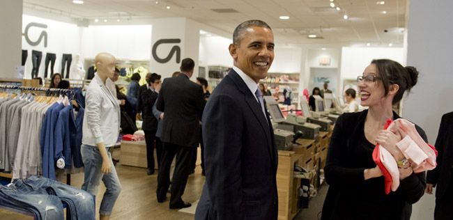 Obama na zakupach w nowojorskim Gapie