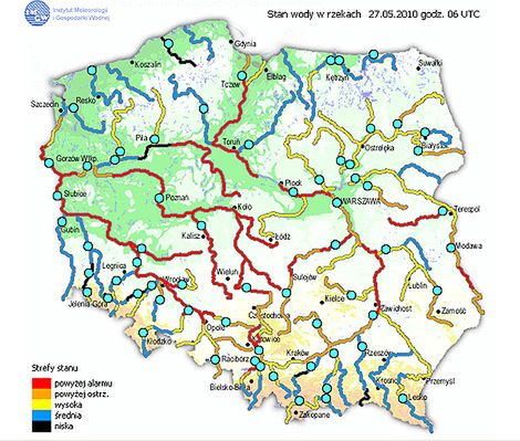 Wiemy dokąd dziś dotrze fala na Wiśle; Będzie padać