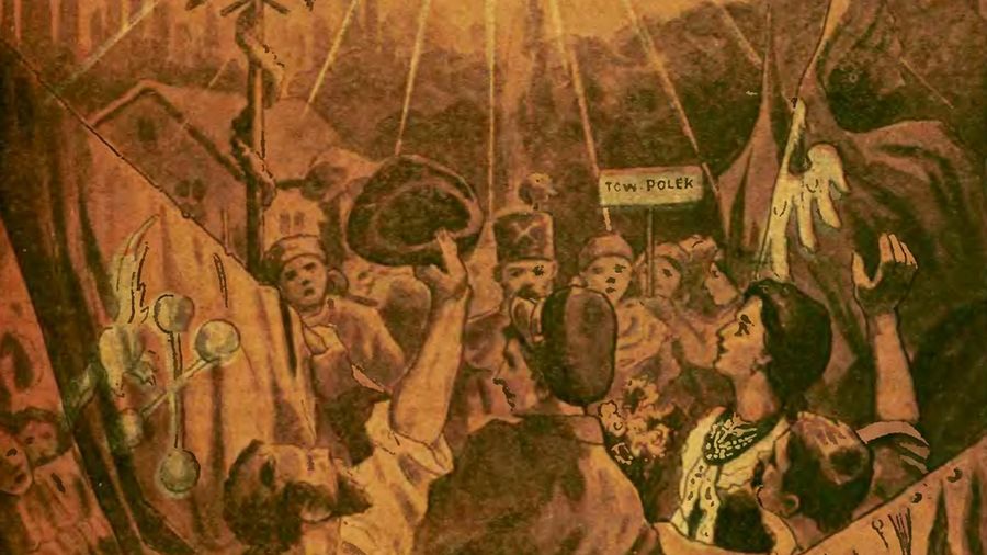 Obchody 3 maja na okładce górnośląskiego pisma „Kocynder” z 1922 roku