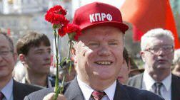 Lider komunistów Giennadij Ziuganow w pierwszomajowej demonstracji