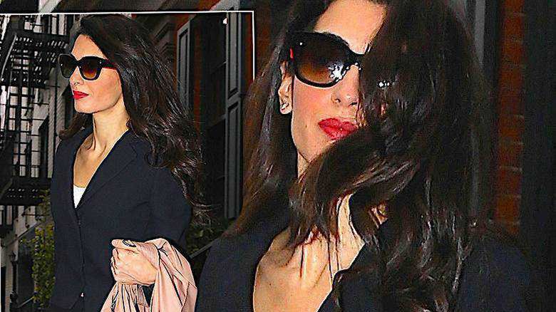 Amal Clooney czarny garnitur