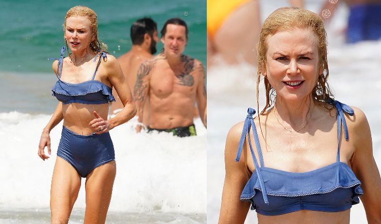 52-letnia Nicole Kidman pluska się w morskich falach w towarzystwie ukochanego. Robi wrażenie? (ZDJĘCIA)