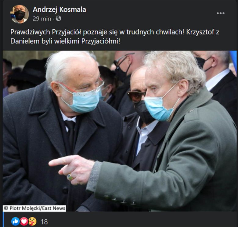 Andrzej Kosmala przypomniał, że Krzysztofa Krawczyka i Daniela Olbrychskiego łączyła przyjaźń