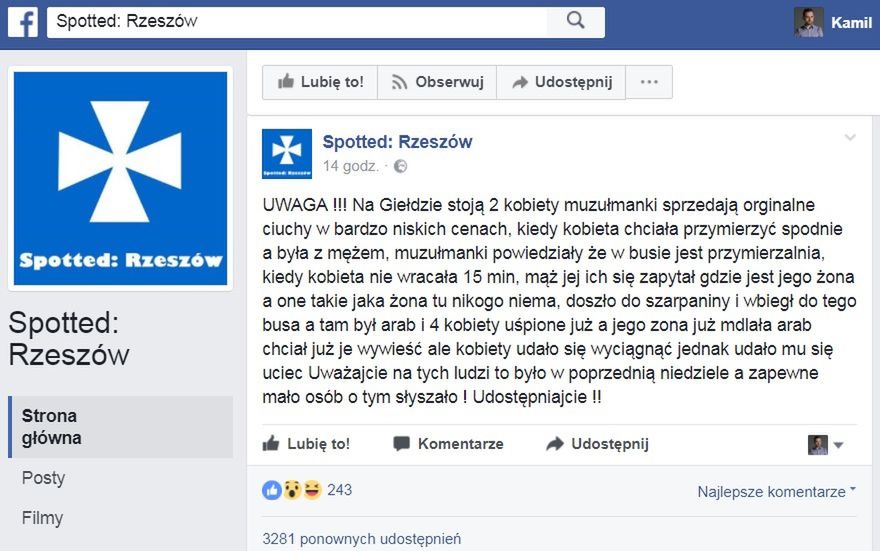 "Na giełdzie stoją 2 muzułmanki". Zmyślona historia zalewa polski internet