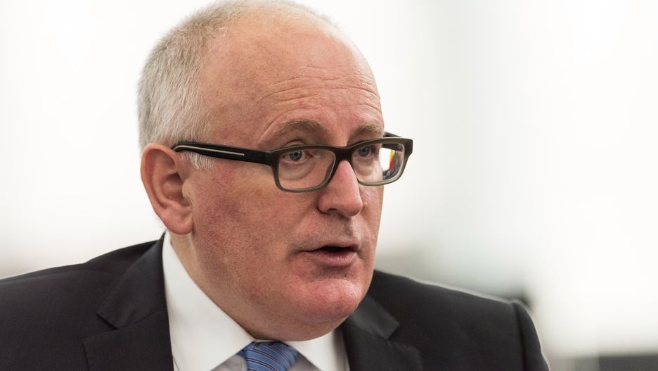 Frans Timmermans podczas debaty o Katalonii
