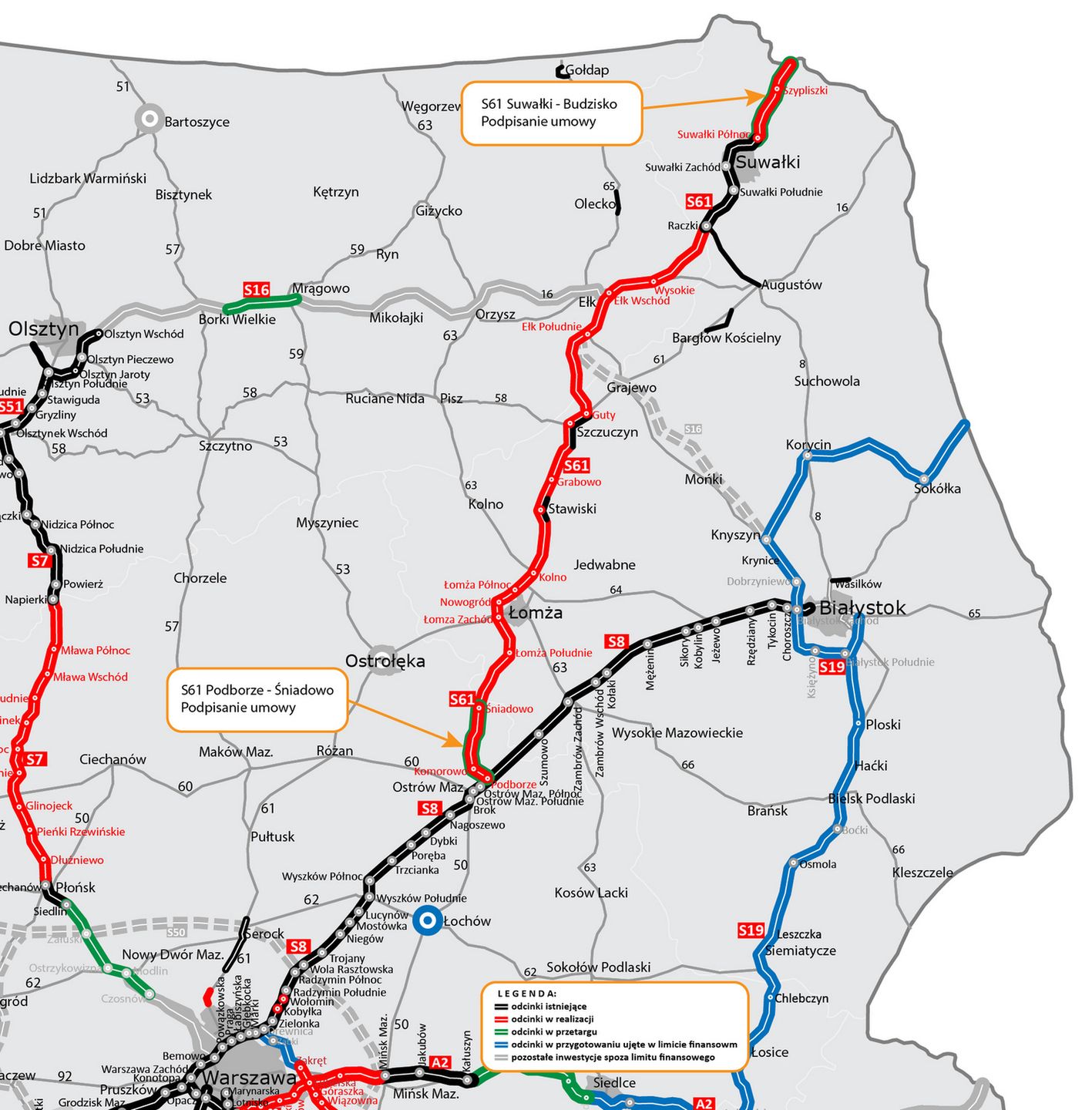 W ramach umów powstanie 40 km drogi S61