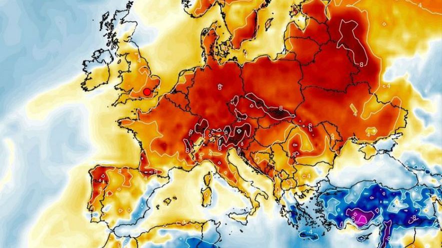Prognoza pogody. Ciepłe powietrze nad Europą