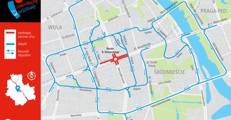 Duże utrudnienia w dojeździe do centrum Warszawy. Sprawdź objazdy