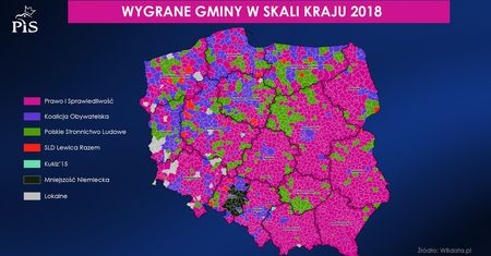 "Polska na różowo", czyli "znikający" sukces wyborczy PiS